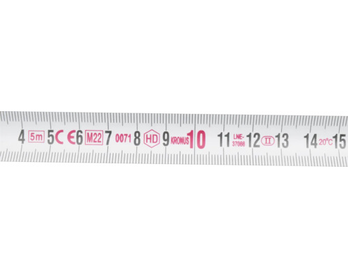 Ruletă cu marcaje de măsurare și informații despre producător