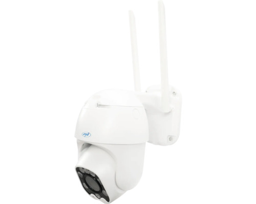 Cameră de supraveghere wireless de exterior cu logo PNI și antenă