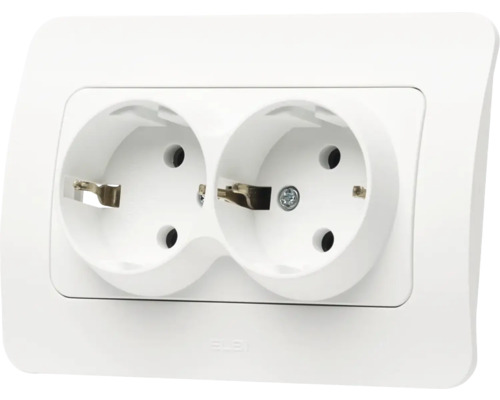 Priză dublă pentru montaj pe perete
