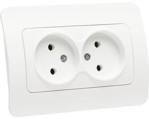 Priză dublă cu ramă