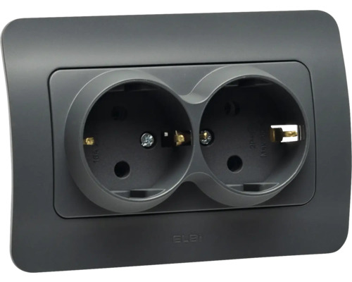 Priza dublă pentru montaj pe perete