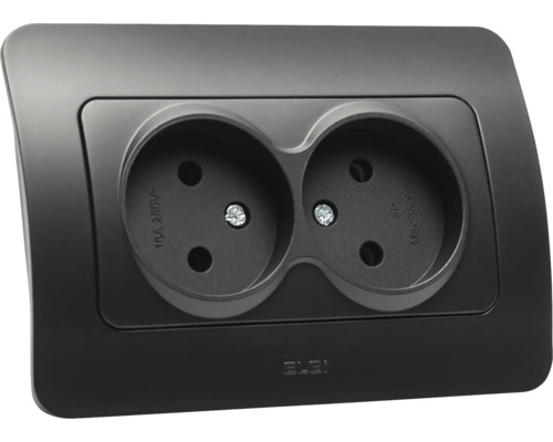 Priza dublă cu ramă