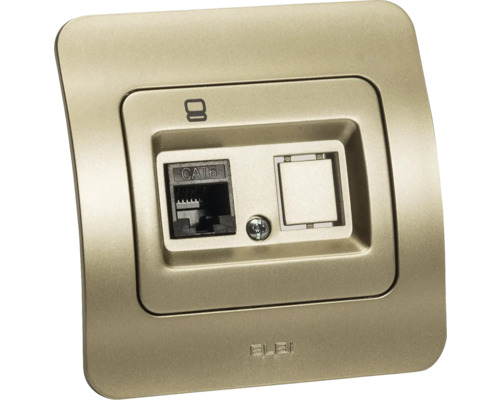 Priza de rețea cu conexiune CAT6 și simbol