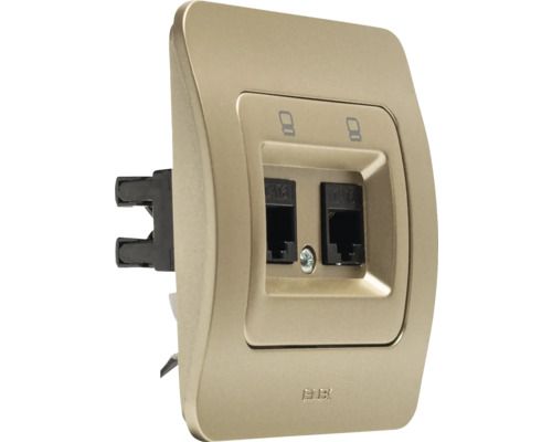 Priza dublă de rețea pentru montare pe perete