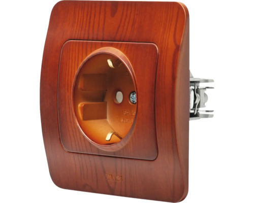 Priză cu ramă din lemn