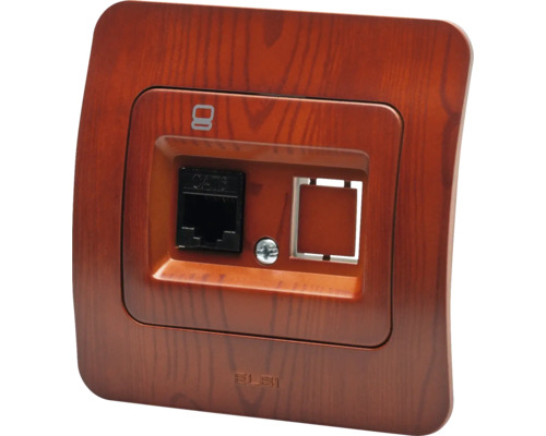 Priza de rețea cu ramă din lemn