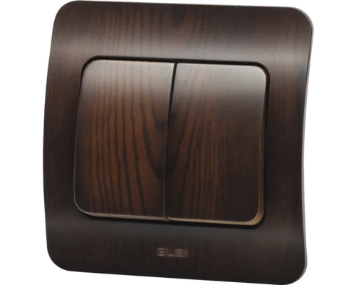 Întrerupător dublu cu aspect de lemn