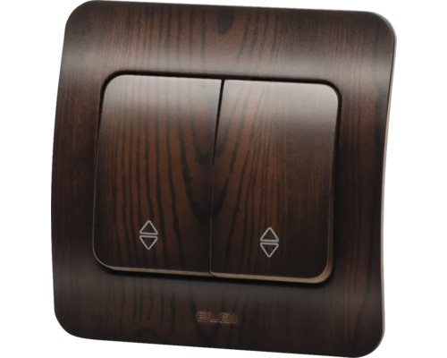 Întrerupător dublu cu aspect de lemn