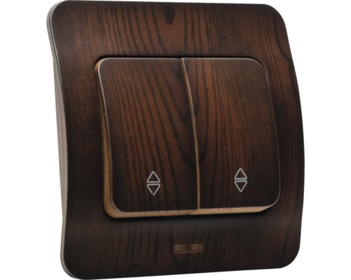 Întrerupător dublu cu aspect de lemn pentru instalații electrice