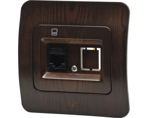 Priza de rețea cu aspect de lemn