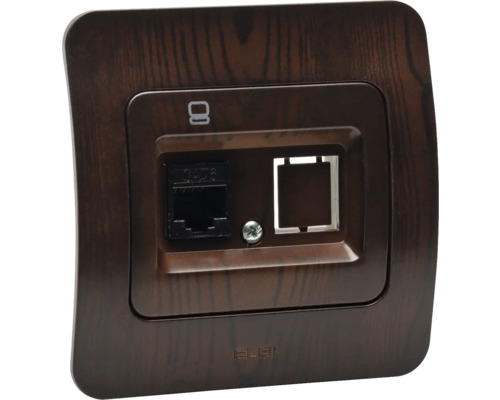 Priza de rețea cu decor de lemn