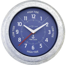 Ceas de maree Nextime cu ramă rotundă argintie și indicator pentru flux și reflux