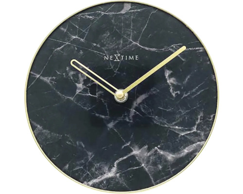 Ceas de masă NeXtime Marble negru/auriu Ø 20 cm