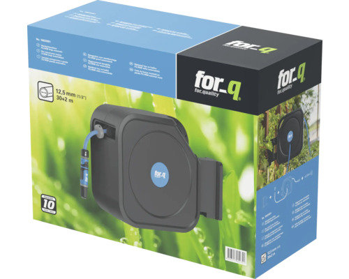 Ambalajul unei cutii pentru furtun for-q cu diametrul de 12,5 milimetri (1/2 inch) și lungimea de 30+2 metri