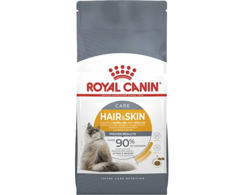 Hrană uscată pentru pisici, ROYAL CANIN Hair + Skin 33, 400 g Hrană pentru pisici Royal Canin pentru îngrijirea pielii și a blănii