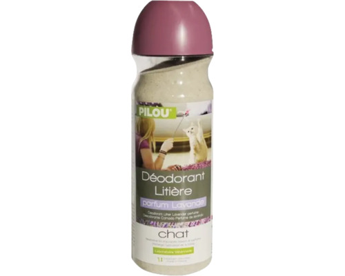 Deodorant pentru litieră pisici Pilou cu lavandă 750 g PILOU Deodorant litieră pentru pisici cu parfum de lavandă, 1 litru