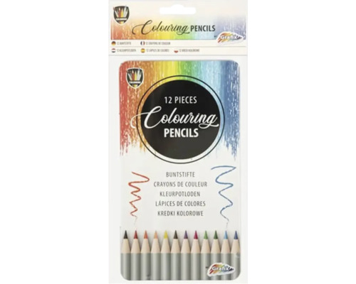 Set 12 creioane colorate Grafix Pachet cu douăsprezece creioane colorate