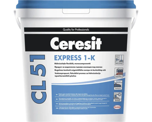 Hidroizolație flexibilă Ceresit CL51 WP Express pentru etanșarea flexibilă sub plăcile ceramice 5 kg