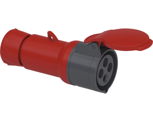 Cuplă pentru ștecher industrial 3P+E Schneider Pratika 16A roșie, pentru exterior IP44 Cuplă pentru ștecher industrial 3P+E Schneider Pratika 16A roșie, pentru exterior IP44
