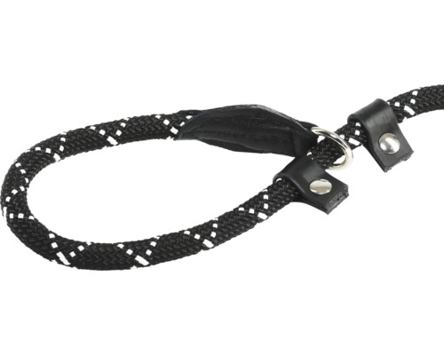 Lesă pentru câini din frânghie cu aplicații din piele și inel metalic