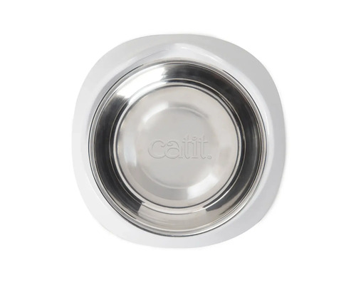 Castron pentru hrană Catit din inox cu margine din plastic