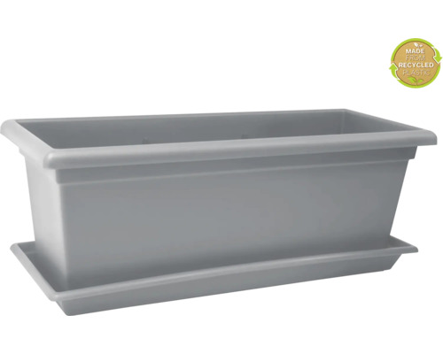 Jardinieră dreptunghiulară cu suport, fabricată din plastic reciclat
