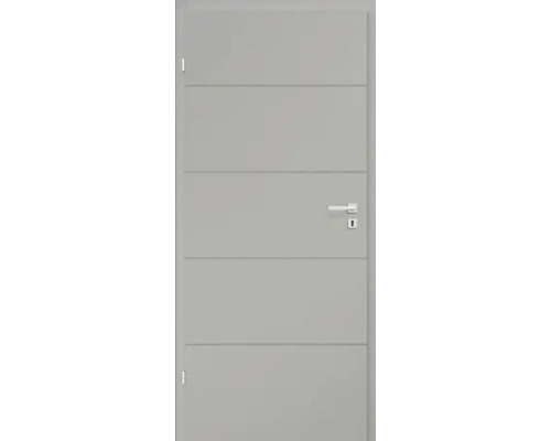 Foaie de ușă Classen gri mat Linea 1.1 MDF 203,5x64,4 cm stânga Ușă de interior gri cu caneluri orizontale și clanță