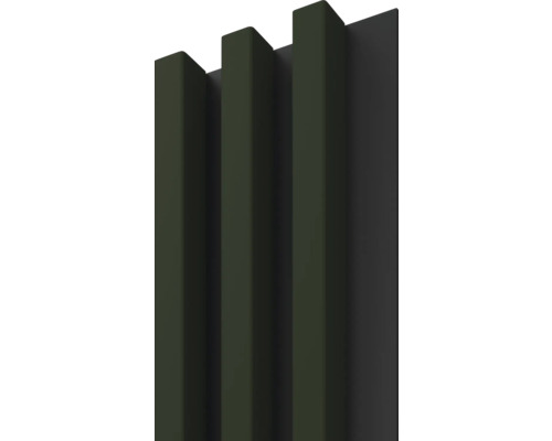 Panou riflaj decorativ Linea Slim 3 verde/negru 30x150x2650 mm