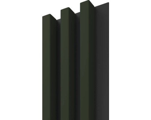 Panou riflaj decorativ Linea Slim 3 verde/negru 30x150x2650 mm Panou acustic pentru decorarea pereților