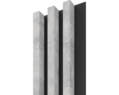 Panou riflaj decorativ Linea Slim 3 gri/negru 30x150x2650 mm Panou decorativ cu aspect de beton pentru decorarea pereților