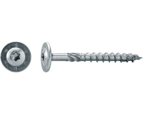 Șuruburi pentru lemn cu cap semibombat Torx Dresselhaus JD-Plus 10x380mm T50 oțel zincat 50 piese Șuruburi pentru lemn cu cap lenticular și nervuri de frezare