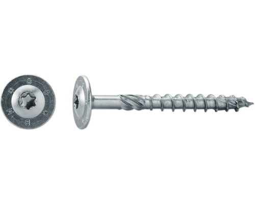 Șuruburi pentru lemn cu cap semibombat Torx Dresselhaus JD-Plus 10x450mm T50 oțel zincat 50 piese Șurub pentru lemn cu cap lenticular și nervuri de frezare