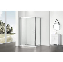 Cabină de duș dreptunghiulară Belform Clear 120x90 cm, 1 ușă glisantă pe role, sticlă securizată 5 mm, tratament nanoglass-thumb-0
