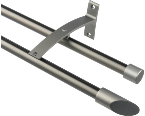 Bară dublă pentru perdele cu suport și capete
