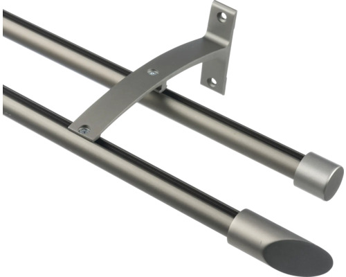 Bară dublă pentru perdea cu suport și capete