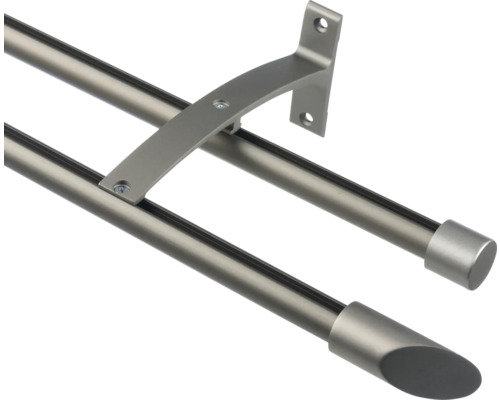 Bară dublă pentru perdea cu suport și capete