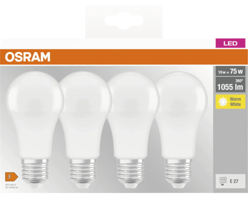 Set de 4 becuri LED Osram E27, 10 W