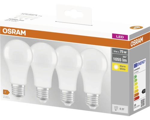 Pachet cu patru becuri LED Osram cu soclu E27