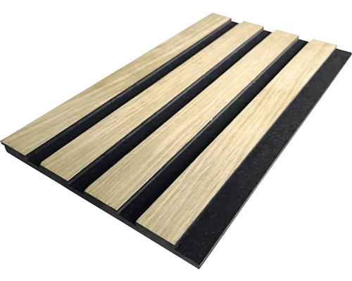 Panou riflaj acustic Wally Basic stejar natur 9,5x180x2670 mm Panou acustic cu nervuri din lemn pe material suport