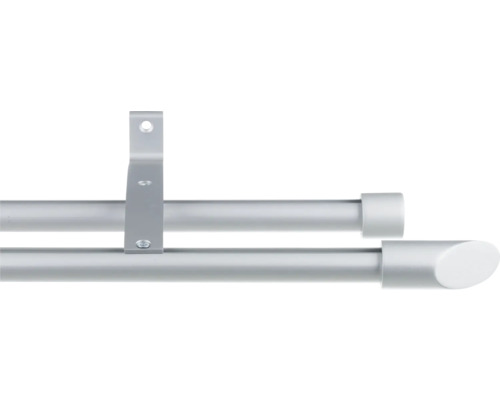 Galerie dublă aluminiu Onix, prindere de perete, Ø 20 mm argintiu 180 cm