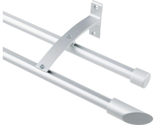 Bară dublă de perdea metalică cu suport pentru montare pe perete