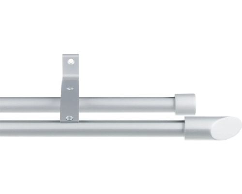 Galerie dublă aluminiu Onix, prindere de perete, Ø 20 mm argintiu 240 cm