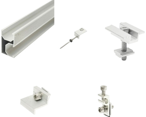 Kit montaj panou fotovoltaic pe țiglă metalică, set pentru 2 bucăți panou Kit montaj panou fotovoltaic pe țiglă metalică, set pentru 2 bucăți panou