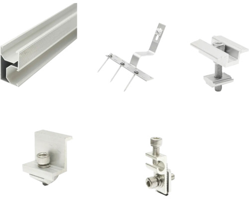 Kit montaj panou fotovoltaic pe țiglă ceramică, set pentru 3 bucăți panou Diverse componente de montaj pentru panouri solare