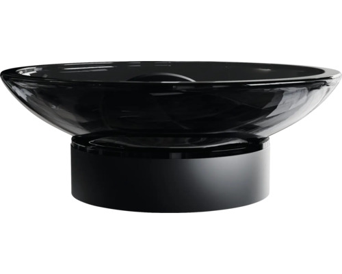 Chiuvetă neagră cu montare pe blat, cu piedestal
