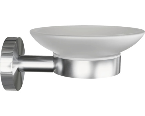 Săpunieră de perete din metal și sticlă