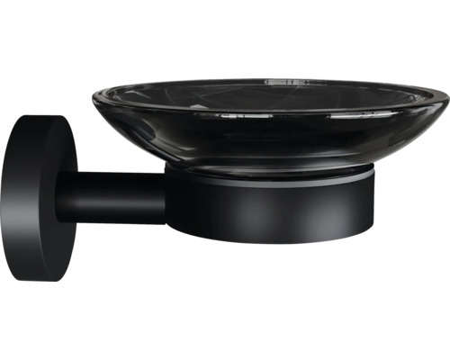 Săpunieră neagră pentru montare pe perete