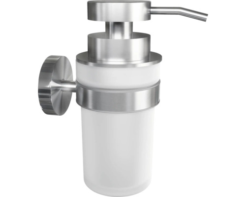 Dozator de săpun de perete din metal și sticlă