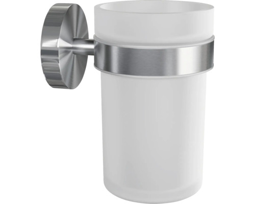 Suport pentru periuță de dinți din oțel inoxidabil cu pahar de sticlă pentru baie