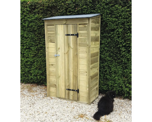 Dulap din lemn cu ușă și carton bituminos